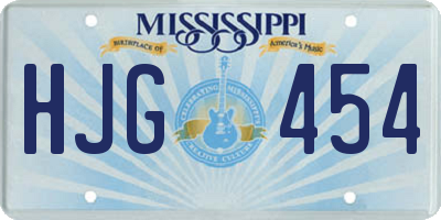 MS license plate HJG454