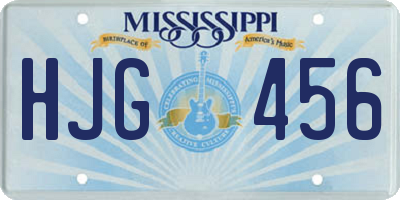 MS license plate HJG456