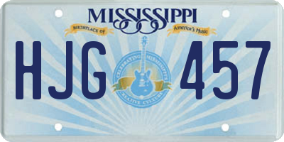 MS license plate HJG457