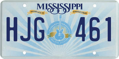 MS license plate HJG461