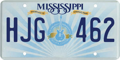 MS license plate HJG462
