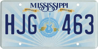 MS license plate HJG463