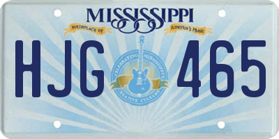 MS license plate HJG465