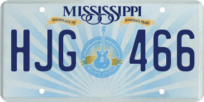MS license plate HJG466