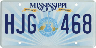 MS license plate HJG468