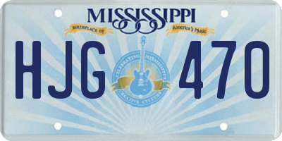 MS license plate HJG470