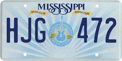 MS license plate HJG472