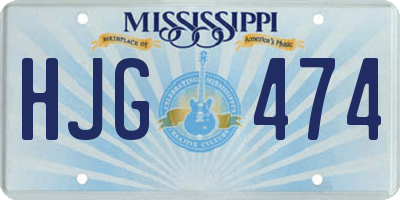 MS license plate HJG474