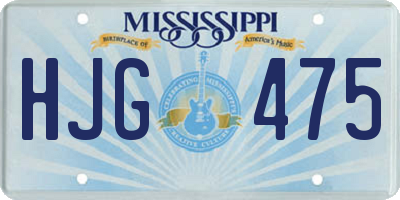 MS license plate HJG475