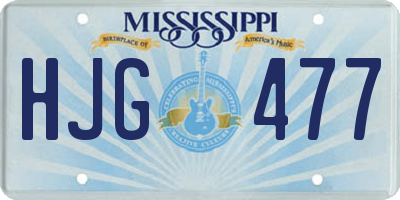 MS license plate HJG477