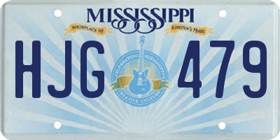 MS license plate HJG479