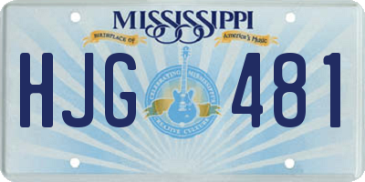 MS license plate HJG481