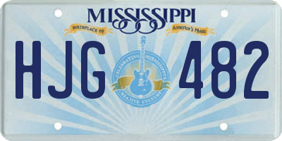 MS license plate HJG482