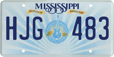 MS license plate HJG483