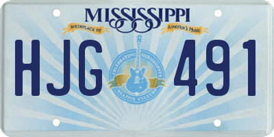 MS license plate HJG491