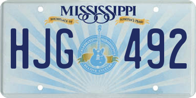 MS license plate HJG492