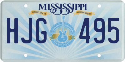 MS license plate HJG495