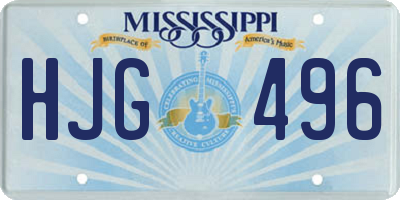 MS license plate HJG496