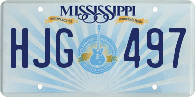 MS license plate HJG497