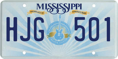 MS license plate HJG501