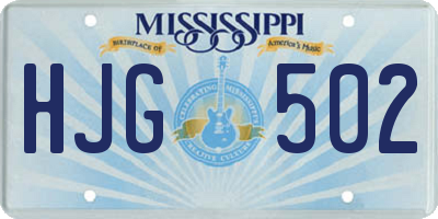 MS license plate HJG502