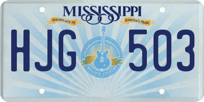 MS license plate HJG503