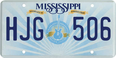MS license plate HJG506