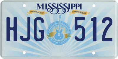 MS license plate HJG512