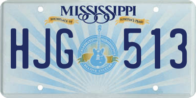 MS license plate HJG513