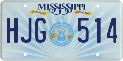 MS license plate HJG514