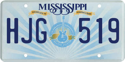 MS license plate HJG519