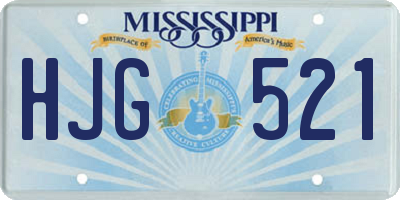 MS license plate HJG521