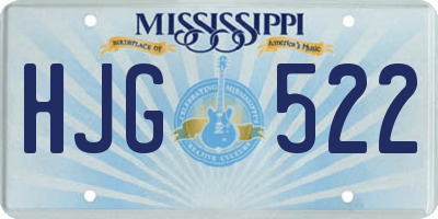MS license plate HJG522