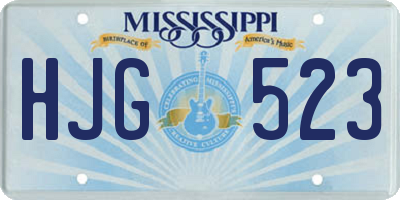 MS license plate HJG523