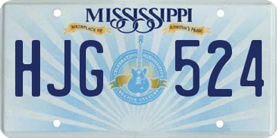 MS license plate HJG524