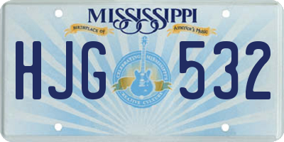 MS license plate HJG532