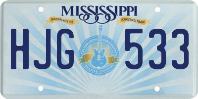 MS license plate HJG533