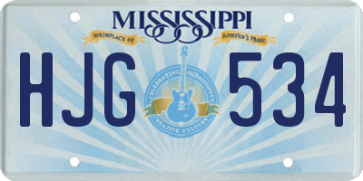 MS license plate HJG534