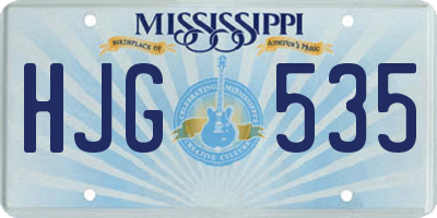 MS license plate HJG535