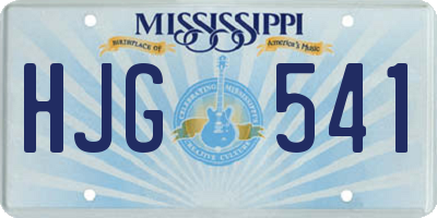 MS license plate HJG541