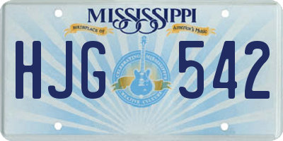 MS license plate HJG542