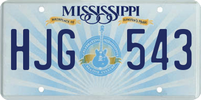 MS license plate HJG543