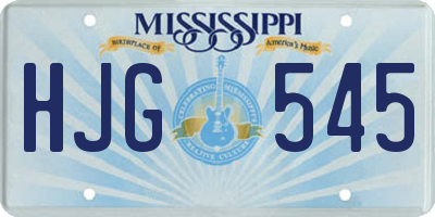 MS license plate HJG545