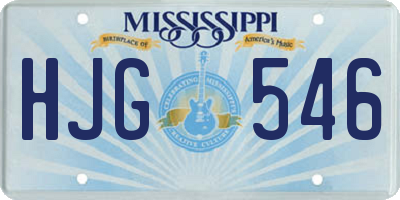MS license plate HJG546