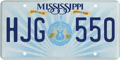 MS license plate HJG550