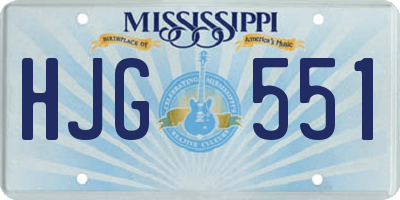 MS license plate HJG551