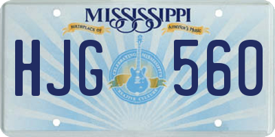 MS license plate HJG560