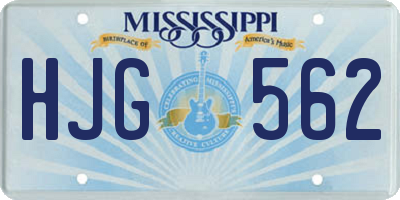 MS license plate HJG562