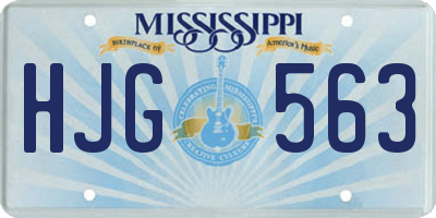 MS license plate HJG563