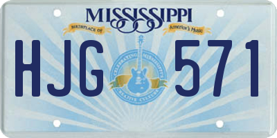 MS license plate HJG571